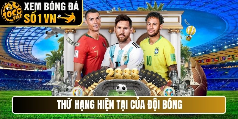 Thứ hạng hiện tại của đội bóng